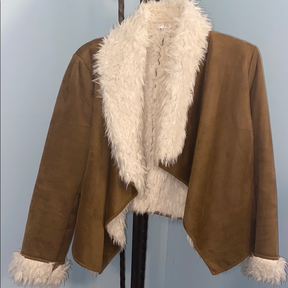 Faux fur moto styled jacket
